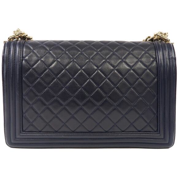 💎✨BEAUTIFUL✨💎Authentic CHANEL CC Boy Chain Shoulder Bag Dark Blue - Picture 6 of 16